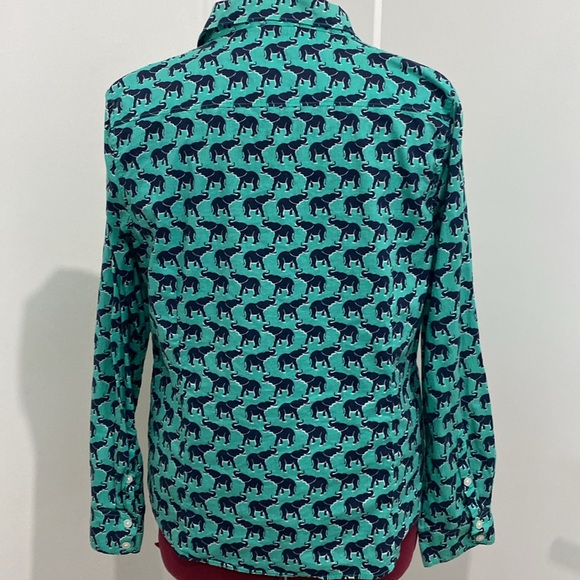 Crown & Ivy 💯% Cotton Elephant Print Button Down Shirt |Size XL - Picture 4 of 7